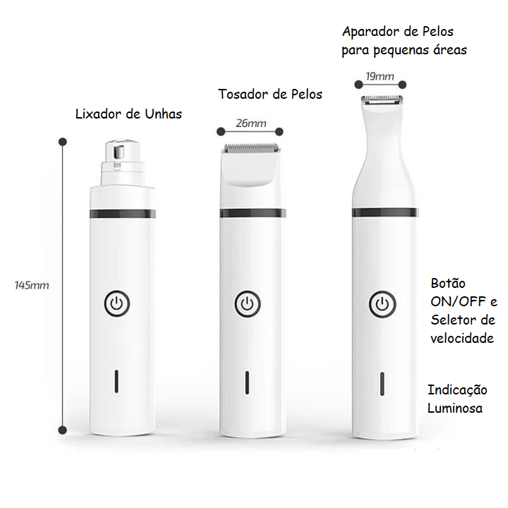 Aparador e Lixador de unhas Para Pets